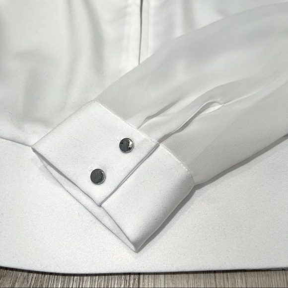 Bebe Sheer Sleeve White Blouse - Size M - Picture 6 of 10